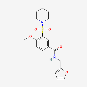 molecular formula C18H22N2O5S B4435955 N-(furan-2-ylmethyl)-4-methoxy-3-(piperidin-1-ylsulfonyl)benzamide 