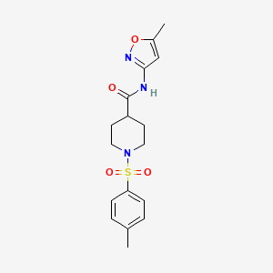 molecular formula C17H21N3O4S B4435982 N-(5-methyl-1,2-oxazol-3-yl)-1-(4-methylphenyl)sulfonylpiperidine-4-carboxamide 