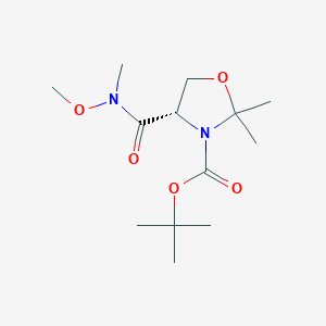 molecular formula C13H24N2O5 B044360 (S)-3-Boc-4-(Methoxymethylcarbamoyl)-2,2-dimethyloxazolidine CAS No. 122709-21-1