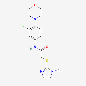 molecular formula C16H19ClN4O2S B4436090 N-(3-chloro-4-morpholin-4-ylphenyl)-2-(1-methylimidazol-2-yl)sulfanylacetamide 