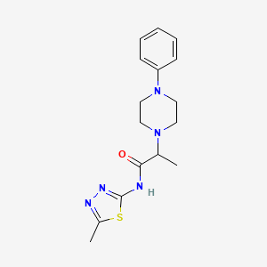 molecular formula C16H21N5OS B4436121 N-(5-methyl-1,3,4-thiadiazol-2-yl)-2-(4-phenylpiperazin-1-yl)propanamide 