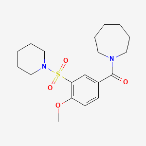 molecular formula C19H28N2O4S B4436159 Azepan-1-yl[4-methoxy-3-(piperidin-1-ylsulfonyl)phenyl]methanone 