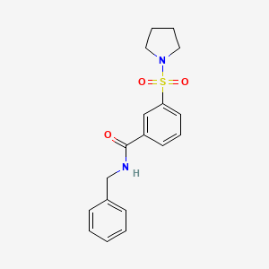 molecular formula C18H20N2O3S B4436242 N-benzyl-3-(pyrrolidine-1-sulfonyl)benzamide 