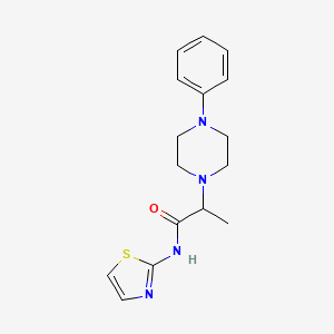 molecular formula C16H20N4OS B4436302 2-(4-phenylpiperazin-1-yl)-N-(1,3-thiazol-2-yl)propanamide 