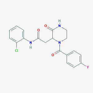 molecular formula C19H17ClFN3O3 B4436616 N~1~-(2-CHLOROPHENYL)-2-[1-(4-FLUOROBENZOYL)-3-OXO-2-PIPERAZINYL]ACETAMIDE 