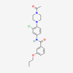molecular formula C22H26ClN3O3 B4436715 N-[4-(4-acetylpiperazin-1-yl)-3-chlorophenyl]-3-propoxybenzamide 