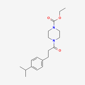 molecular formula C19H28N2O3 B4436793 Ethyl 4-[3-(4-propan-2-ylphenyl)propanoyl]piperazine-1-carboxylate 