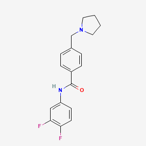 molecular formula C18H18F2N2O B4436798 N-(3,4-difluorophenyl)-4-(pyrrolidin-1-ylmethyl)benzamide 