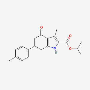 molecular formula C20H23NO3 B4436956 propan-2-yl 3-methyl-6-(4-methylphenyl)-4-oxo-4,5,6,7-tetrahydro-1H-indole-2-carboxylate 