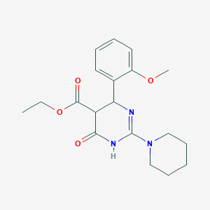 molecular formula C19H25N3O4 B4437051 Ethyl 6-(2-methoxyphenyl)-4-oxo-2-(piperidin-1-yl)-1,4,5,6-tetrahydropyrimidine-5-carboxylate 