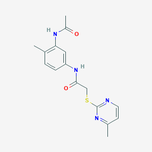 molecular formula C16H18N4O2S B4437311 N-[3-(acetylamino)-4-methylphenyl]-2-[(4-methylpyrimidin-2-yl)sulfanyl]acetamide 