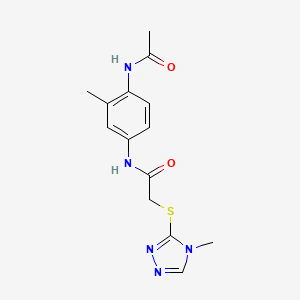molecular formula C14H17N5O2S B4437384 N-[4-(acetylamino)-3-methylphenyl]-2-[(4-methyl-4H-1,2,4-triazol-3-yl)sulfanyl]acetamide 