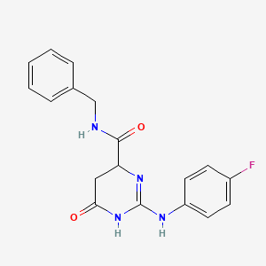 molecular formula C18H17FN4O2 B4437423 N-benzyl-2-[(4-fluorophenyl)amino]-6-oxo-3,4,5,6-tetrahydropyrimidine-4-carboxamide 