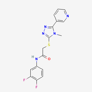 molecular formula C16H13F2N5OS B4437554 N-(3,4-difluorophenyl)-2-{[4-methyl-5-(pyridin-3-yl)-4H-1,2,4-triazol-3-yl]sulfanyl}acetamide 