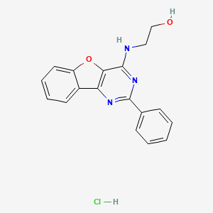 molecular formula C18H16ClN3O2 B4437585 2-[(2-Phenyl-[1]benzofuro[3,2-d]pyrimidin-4-yl)amino]ethanol;hydrochloride 