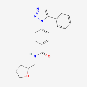 molecular formula C20H20N4O2 B4437641 4-(5-phenyl-1H-1,2,3-triazol-1-yl)-N-(tetrahydrofuran-2-ylmethyl)benzamide 