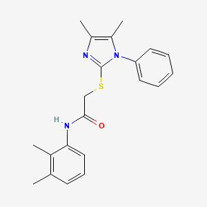 molecular formula C21H23N3OS B4437683 N-(2,3-dimethylphenyl)-2-(4,5-dimethyl-1-phenylimidazol-2-yl)sulfanylacetamide 