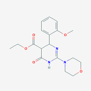 molecular formula C18H23N3O5 B4437762 Ethyl 6-(2-methoxyphenyl)-2-(morpholin-4-yl)-4-oxo-1,4,5,6-tetrahydropyrimidine-5-carboxylate 