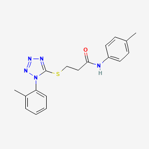 molecular formula C18H19N5OS B4437867 N-(4-methylphenyl)-3-{[1-(2-methylphenyl)-1H-tetrazol-5-yl]sulfanyl}propanamide 