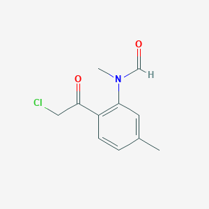 molecular formula C11H12ClNO2 B044379 N-[2-(Chloroacetyl)-5-methylphenyl]-N-methylformamide CAS No. 124958-83-4