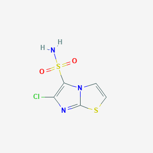 molecular formula C5H4ClN3O2S2 B044380 6-Chloroimidazo[2,1-b][1,3]thiazole-5-sulfonamide CAS No. 112582-89-5
