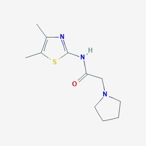molecular formula C11H17N3OS B4438020 N-(4,5-dimethyl-1,3-thiazol-2-yl)-2-(pyrrolidin-1-yl)acetamide 