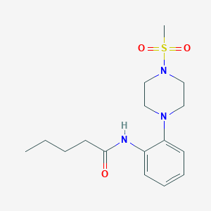 molecular formula C16H25N3O3S B4438030 N-{2-[4-(methylsulfonyl)piperazin-1-yl]phenyl}pentanamide 