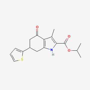 molecular formula C17H19NO3S B4438092 propan-2-yl 3-methyl-4-oxo-6-(thiophen-2-yl)-4,5,6,7-tetrahydro-1H-indole-2-carboxylate 