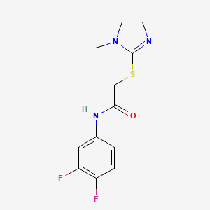molecular formula C12H11F2N3OS B4438245 N-(3,4-difluorophenyl)-2-[(1-methyl-1H-imidazol-2-yl)sulfanyl]acetamide 