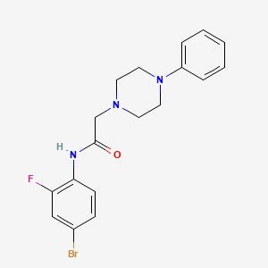 molecular formula C18H19BrFN3O B4438257 N-(4-bromo-2-fluorophenyl)-2-(4-phenylpiperazin-1-yl)acetamide 