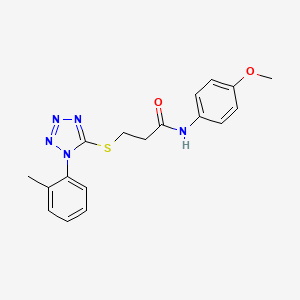 molecular formula C18H19N5O2S B4438336 N-(4-methoxyphenyl)-3-{[1-(2-methylphenyl)-1H-tetrazol-5-yl]sulfanyl}propanamide 