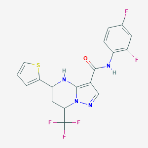 N-(2,4-difluorophenyl)-5-thiophen-2-yl-7-(trifluoromethyl)-1,5,6,7-tetrahydropyrazolo[1,5-a]pyrimidine-3-carboxamide