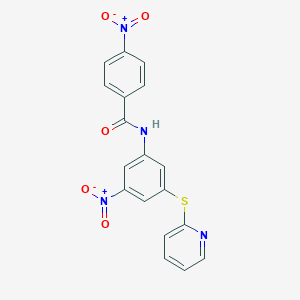 4-nitro-N-[3-nitro-5-(2-pyridinylsulfanyl)phenyl]benzamide