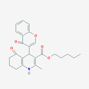 pentyl 2-methyl-5-oxo-4-(4-oxo-4H-chromen-3-yl)-1,4,5,6,7,8-hexahydroquinoline-3-carboxylate