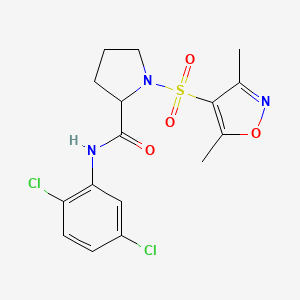 molecular formula C16H17Cl2N3O4S B4438464 N-(2,5-dichlorophenyl)-1-[(3,5-dimethyl-1,2-oxazol-4-yl)sulfonyl]prolinamide 