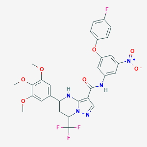 N-[3-(4-fluorophenoxy)-5-nitrophenyl]-7-(trifluoromethyl)-5-(3,4,5-trimethoxyphenyl)-4,5,6,7-tetrahydropyrazolo[1,5-a]pyrimidine-3-carboxamide