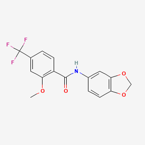 molecular formula C16H12F3NO4 B4438655 N-(2H-1,3-BENZODIOXOL-5-YL)-2-METHOXY-4-(TRIFLUOROMETHYL)BENZAMIDE 