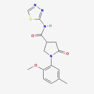 molecular formula C15H16N4O3S B4438832 1-(2-methoxy-5-methylphenyl)-5-oxo-N-(1,3,4-thiadiazol-2-yl)pyrrolidine-3-carboxamide 