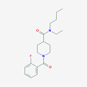 molecular formula C19H27FN2O2 B4438847 N-butyl-N-ethyl-1-(2-fluorobenzoyl)piperidine-4-carboxamide 