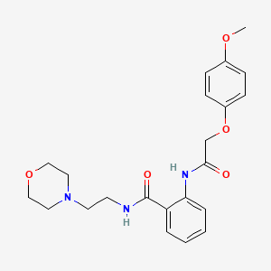 molecular formula C22H27N3O5 B4438869 2-[[2-(4-methoxyphenoxy)acetyl]amino]-N-(2-morpholin-4-ylethyl)benzamide 