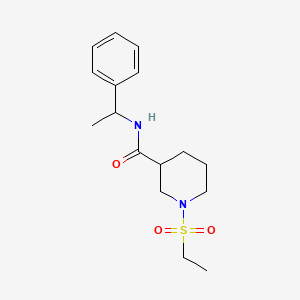 molecular formula C16H24N2O3S B4438986 1-(ethylsulfonyl)-N-(1-phenylethyl)piperidine-3-carboxamide 