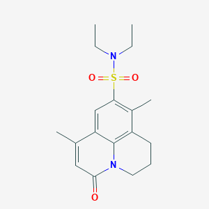 molecular formula C18H24N2O3S B4439112 N~9~,N~9~-diethyl-7,10-dimethyl-5-oxo-2,3-dihydro-1H,5H-pyrido[3,2,1-ij]quinoline-9-sulfonamide 