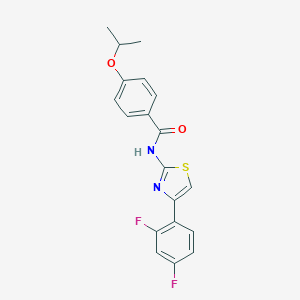 molecular formula C19H16F2N2O2S B443912 N-(4-(2,4-difluorophenyl)thiazol-2-yl)-4-isopropoxybenzamide 