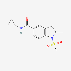 molecular formula C14H18N2O3S B4439143 N-cyclopropyl-2-methyl-1-(methylsulfonyl)-2,3-dihydro-1H-indole-5-carboxamide 
