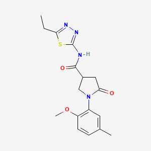 molecular formula C17H20N4O3S B4439293 N-(5-ethyl-1,3,4-thiadiazol-2-yl)-1-(2-methoxy-5-methylphenyl)-5-oxopyrrolidine-3-carboxamide 
