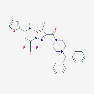 2-[(4-Benzhydryl-1-piperazinyl)carbonyl]-3-bromo-5-(2-furyl)-7-(trifluoromethyl)-4,5,6,7-tetrahydropyrazolo[1,5-a]pyrimidine