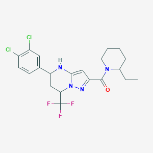 [5-(3,4-Dichlorophenyl)-7-(trifluoromethyl)-4,5,6,7-tetrahydropyrazolo[1,5-a]pyrimidin-2-yl](2-ethylpiperidin-1-yl)methanone
