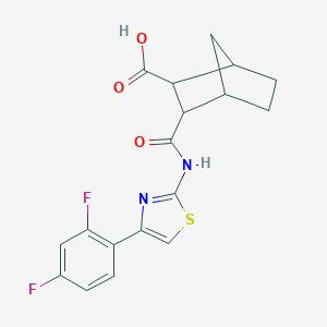 3-{[4-(2,4-Difluorophenyl)-1,3-thiazol-2-yl]carbamoyl}bicyclo[2.2.1]heptane-2-carboxylic acid