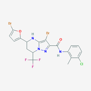 3-bromo-5-(5-bromofuran-2-yl)-N-(3-chloro-2-methylphenyl)-7-(trifluoromethyl)-4,5,6,7-tetrahydropyrazolo[1,5-a]pyrimidine-2-carboxamide