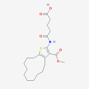 5-{[3-(Methoxycarbonyl)-4,5,6,7,8,9,10,11,12,13-decahydrocyclododeca[b]thiophen-2-yl]amino}-5-oxopentanoic acid